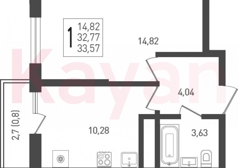 Продажа 1-комн. квартиры, 32.77 кв.м фото 0