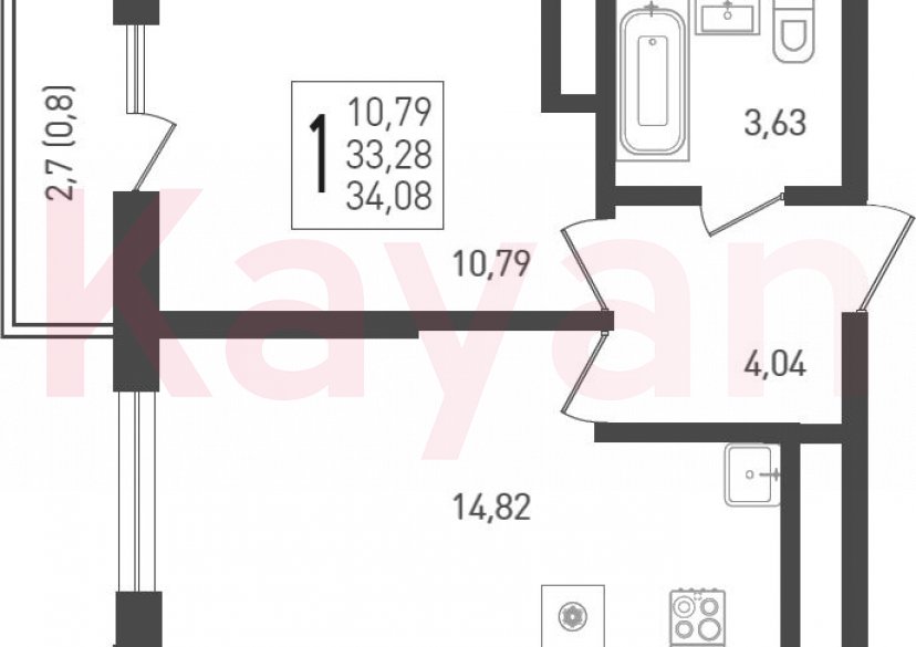 Продажа 1-комн. квартиры, 33.28 кв.м фото 0