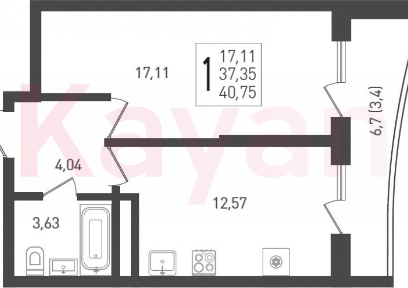 Продажа 1-комн. квартиры, 37.35 кв.м фото 0