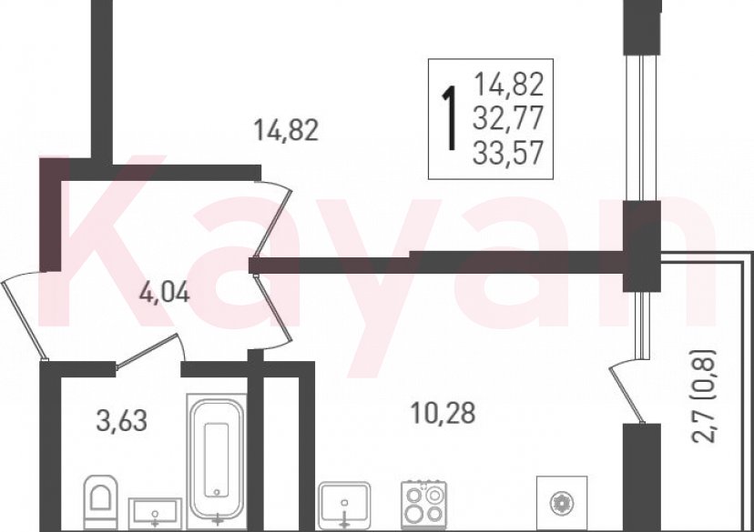 Продажа 1-комн. квартиры, 32.77 кв.м фото 0