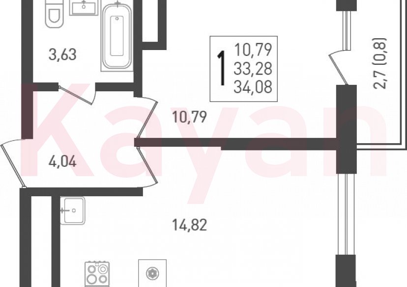 Продажа 1-комн. квартиры, 33.28 кв.м фото 0