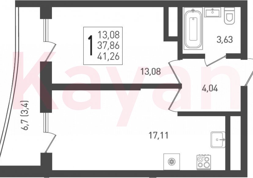 Продажа 2-комн. квартиры, 37.86 кв.м фото 0