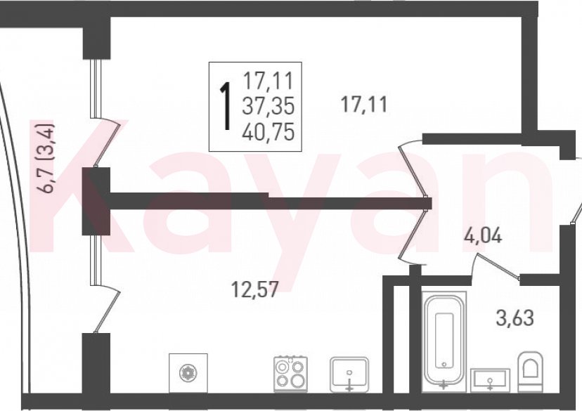 Продажа 1-комн. квартиры, 37.35 кв.м фото 0