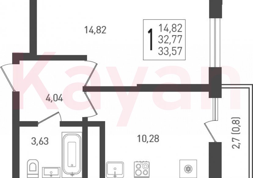 Продажа 1-комн. квартиры, 32.77 кв.м фото 0