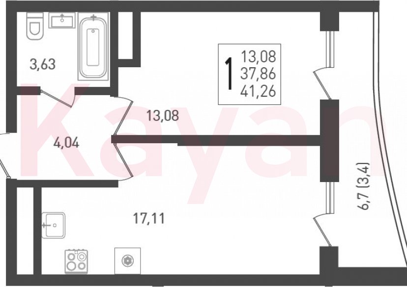 Продажа 2-комн. квартиры, 37.86 кв.м фото 0