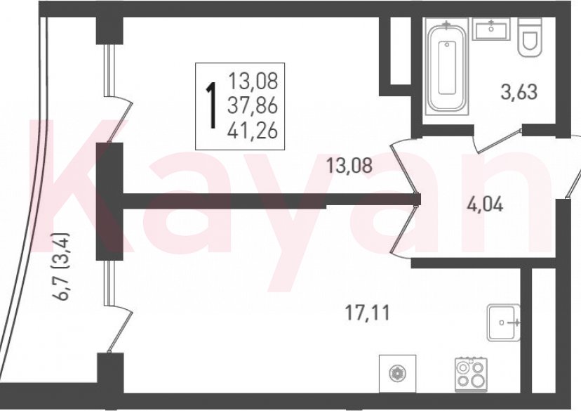 Продажа 2-комн. квартиры, 37.86 кв.м фото 0