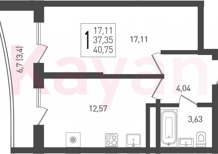 Продажа 1-комн. квартиры, 37.35 кв.м фото 0