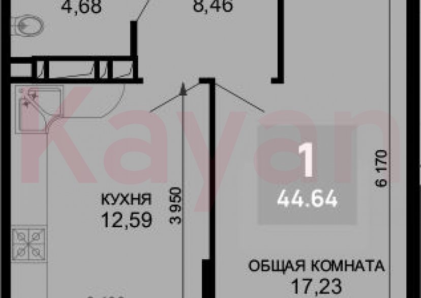 Продажа 1-комн. квартиры, 42.96 кв.м фото 0