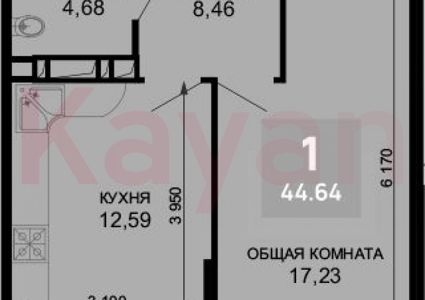 Продажа 1-комн. квартиры, 42.96 кв.м фото 0