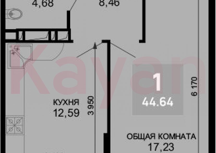 Продажа 1-комн. квартиры, 42.96 кв.м фото 0