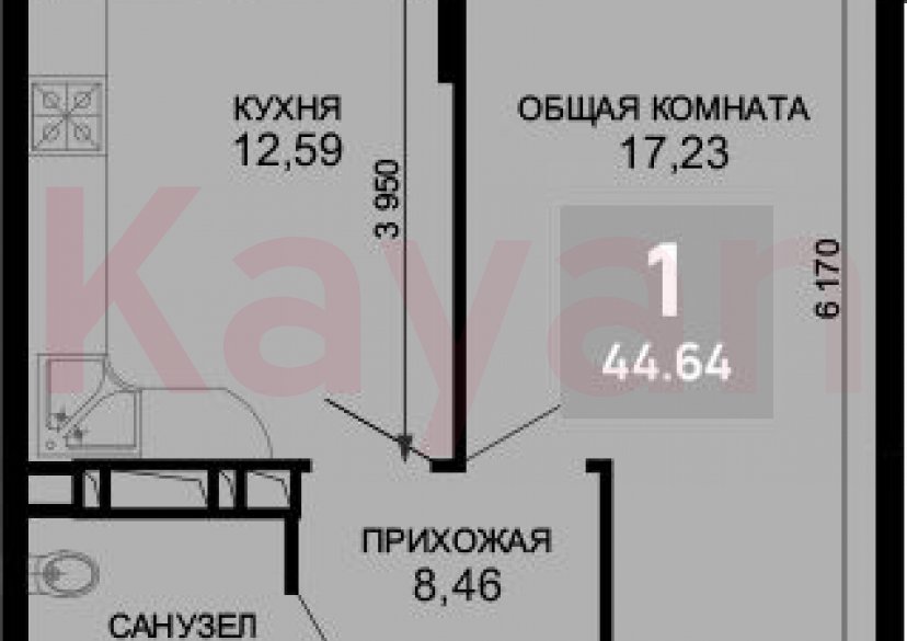 Продажа 1-комн. квартиры, 42.96 кв.м фото 0