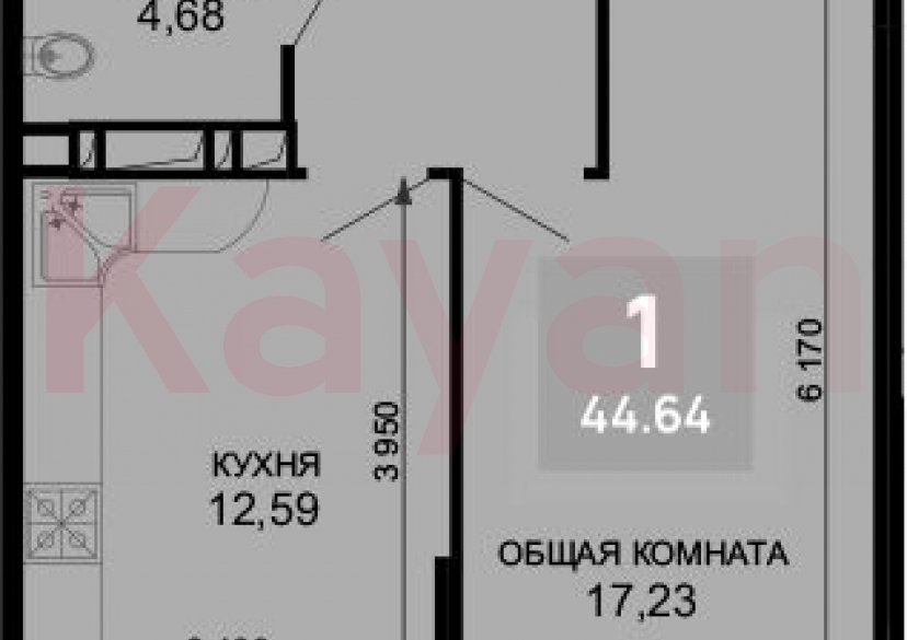 Продажа 1-комн. квартиры, 42.96 кв.м фото 0