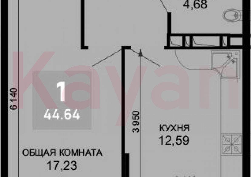 Продажа 1-комн. квартиры, 42.96 кв.м фото 0