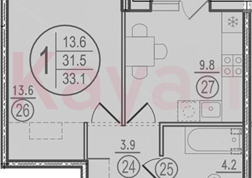 Продажа 1-комн. квартиры, 31.5 кв.м фото 0