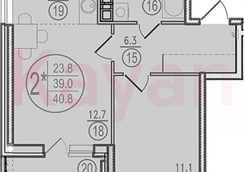 Продажа 2-комн. квартиры, 39 кв.м фото 0