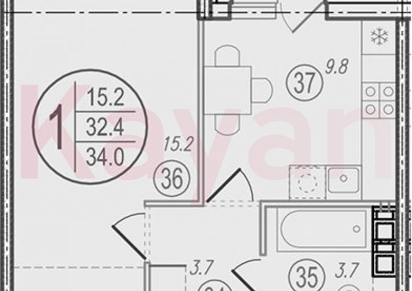 Продажа 1-комн. квартиры, 32.4 кв.м фото 0