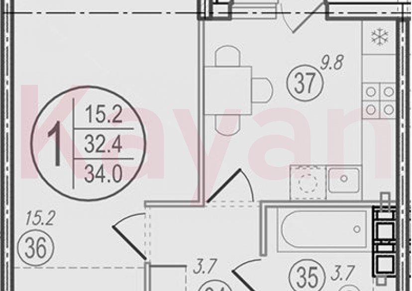 Продажа 1-комн. квартиры, 32.4 кв.м фото 0