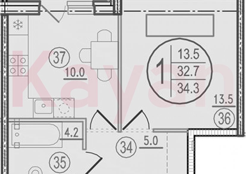 Продажа 1-комн. квартиры, 32.7 кв.м фото 0