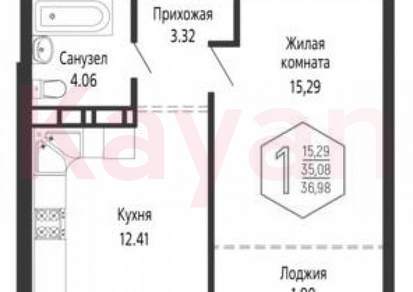 Продажа 1-комн. квартиры, 35.08 кв.м фото 0