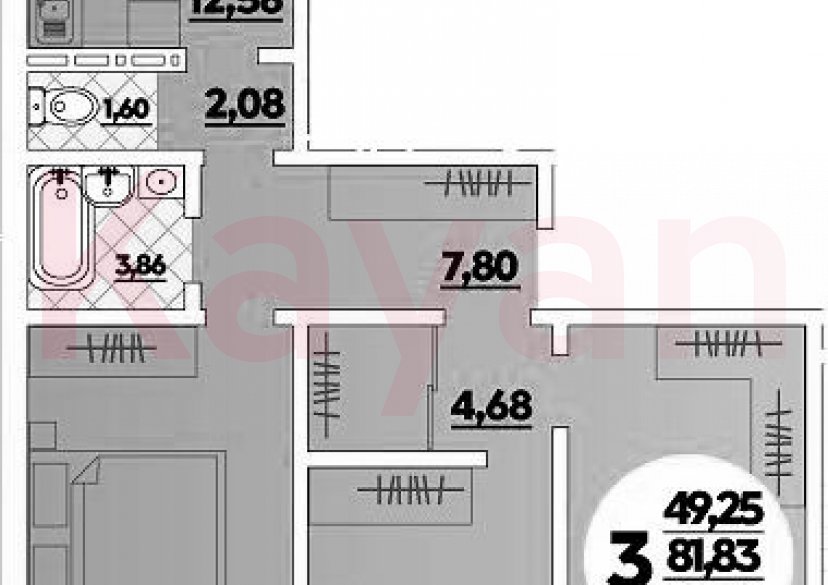 Продажа 3-комн. квартиры, 81.83 кв.м фото 0