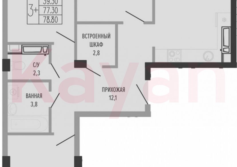 Продажа 4-комн. квартиры, 77.3 кв.м фото 0