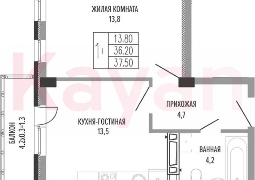 Продажа 2-комн. квартиры, 36.2 кв.м фото 0