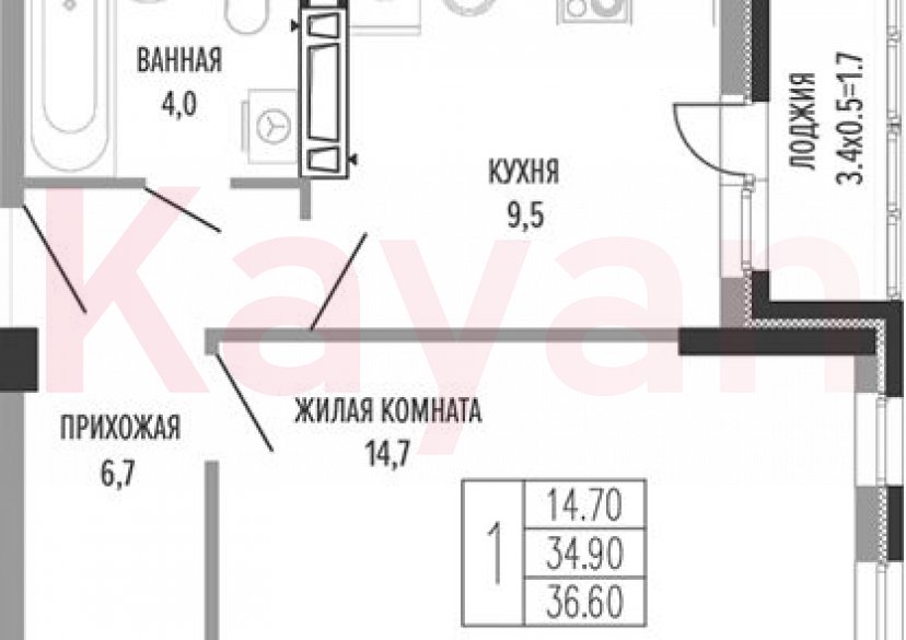 Продажа 1-комн. квартиры, 34.9 кв.м фото 0