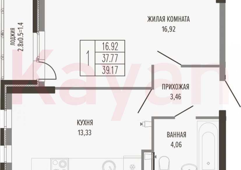 Продажа 1-комн. квартиры, 37.77 кв.м фото 0