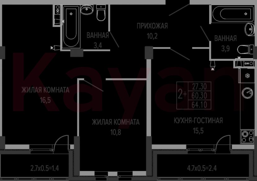 Продажа 3-комн. квартиры, 60.3 кв.м фото 0