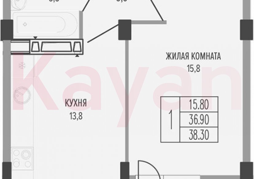 Продажа 1-комн. квартиры, 36.9 кв.м фото 0