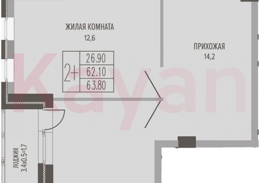 Продажа 3-комн. квартиры, 67.7 кв.м фото 0