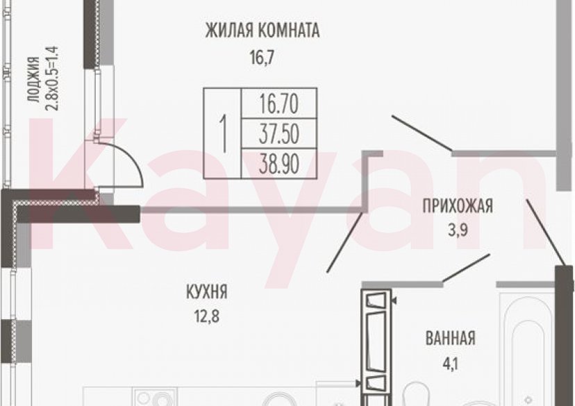 Продажа 1-комн. квартиры, 37.5 кв.м фото 0