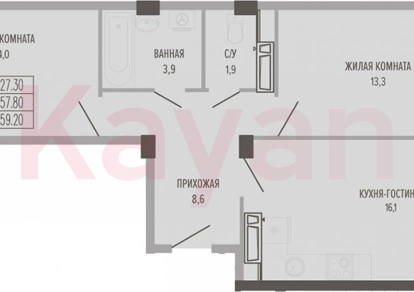 Продажа 3-комн. квартиры, 57.8 кв.м фото 0