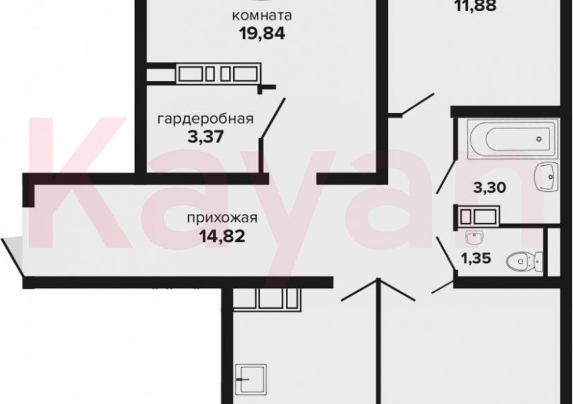 Продажа 3-комн. квартиры, 84.76 кв.м фото 0