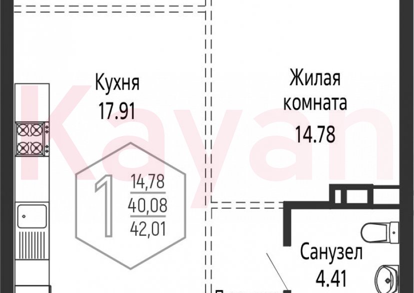 Продажа 2-комн. квартиры, 40.08 кв.м фото 0