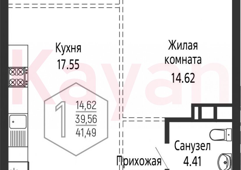 Продажа 2-комн. квартиры, 39.56 кв.м фото 0