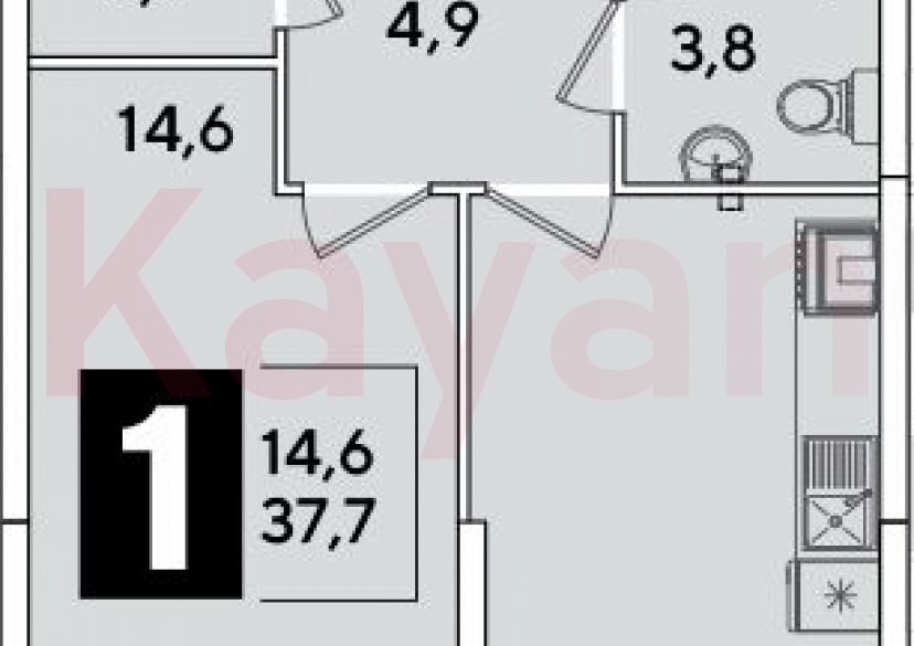 Продажа 1-комн. квартиры, 37.7 кв.м фото 0