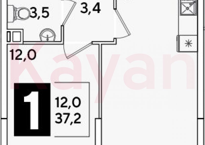 Продажа 2-комн. квартиры, 37.2 кв.м фото 0