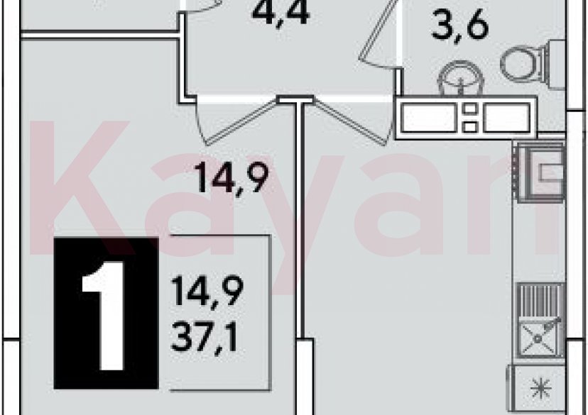 Продажа 1-комн. квартиры, 37.1 кв.м фото 0