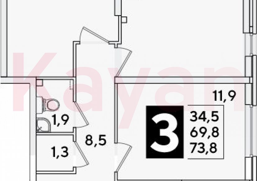 Продажа 4-комн. квартиры, 69.8 кв.м фото 0