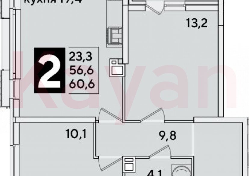 Продажа 3-комн. квартиры, 56.6 кв.м фото 0