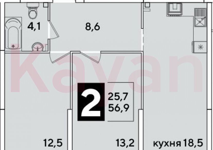 Продажа 3-комн. квартиры, 56.9 кв.м фото 0