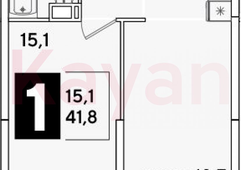 Продажа 2-комн. квартиры, 41.8 кв.м фото 0