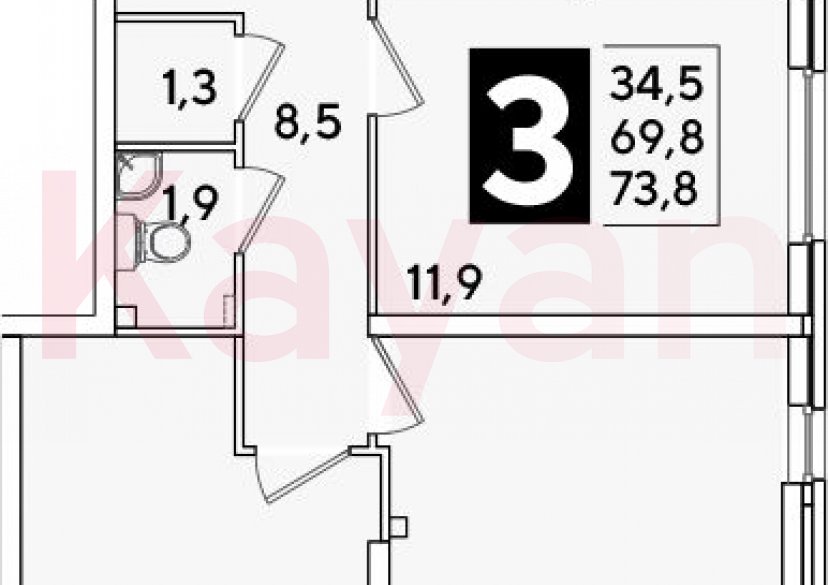 Продажа 4-комн. квартиры, 69.8 кв.м фото 0