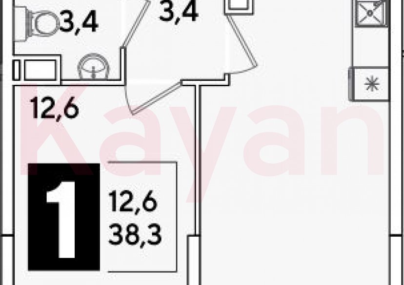 Продажа 2-комн. квартиры, 38.3 кв.м фото 0