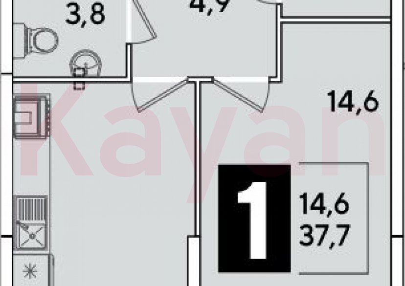 Продажа 1-комн. квартиры, 37.7 кв.м фото 0