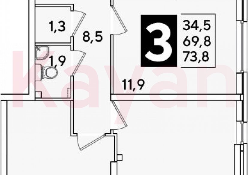 Продажа 4-комн. квартиры, 69.8 кв.м фото 0