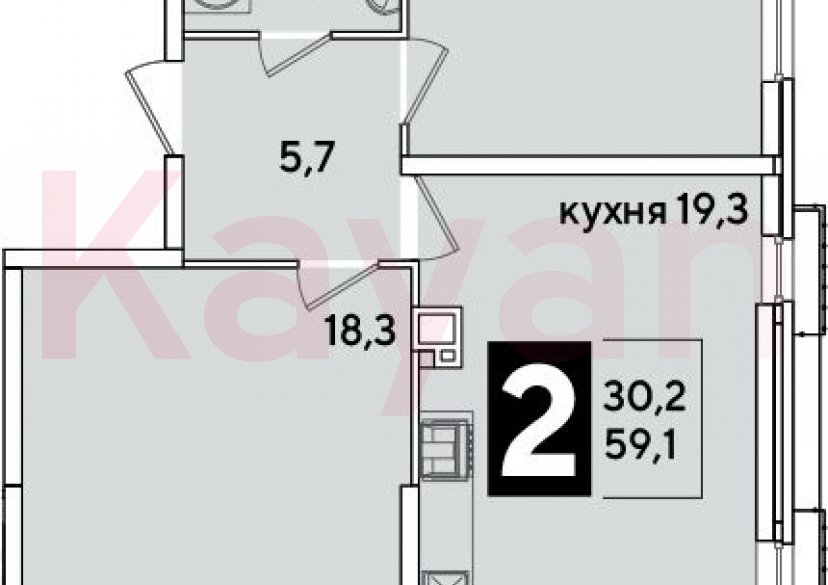 Продажа 3-комн. квартиры, 59.1 кв.м фото 0