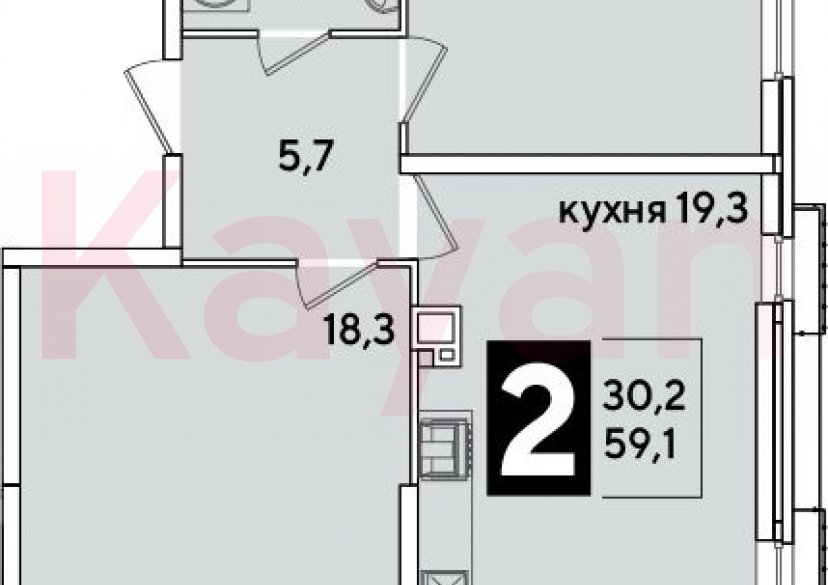 Продажа 3-комн. квартиры, 59.1 кв.м фото 0