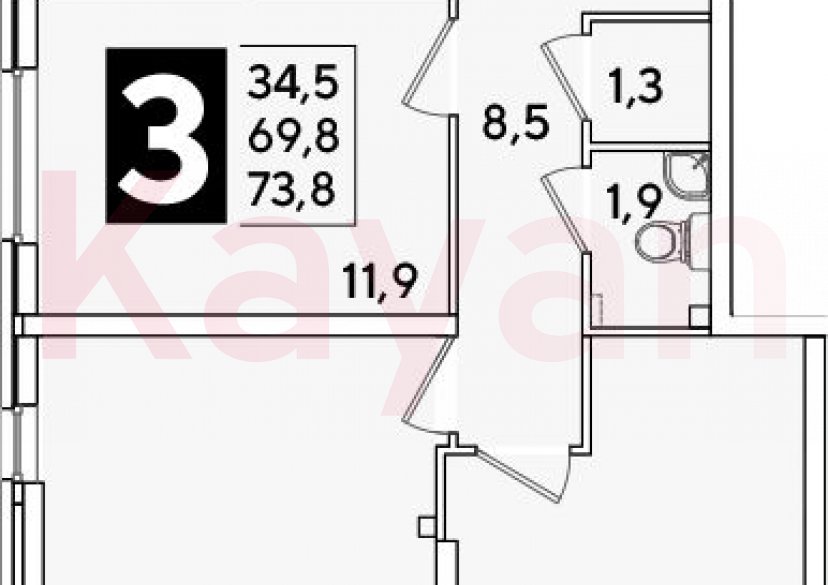 Продажа 4-комн. квартиры, 69.8 кв.м фото 0